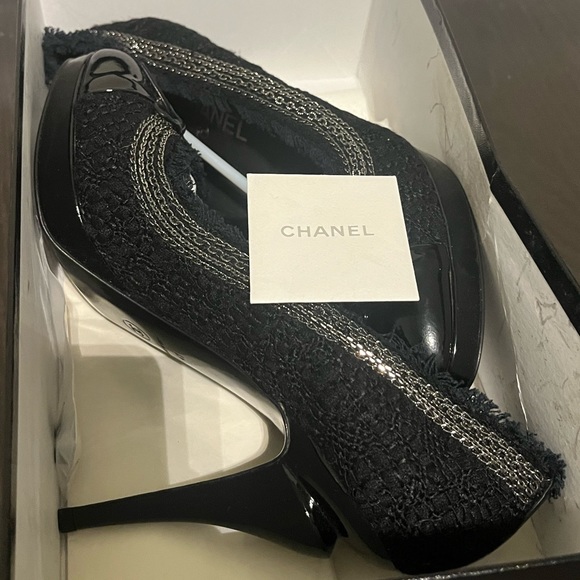 Chanel Women's tweed Escarpins Pump Heels, sz 41 EU (11 US) Black - Picture 13 of 14